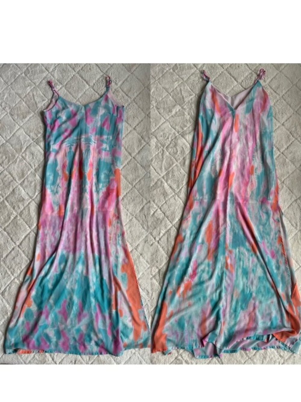 Lulu's | Flying Watercolors Fuchsia Print Maxi Dress | Size Extra Small - Picture 2 of 12